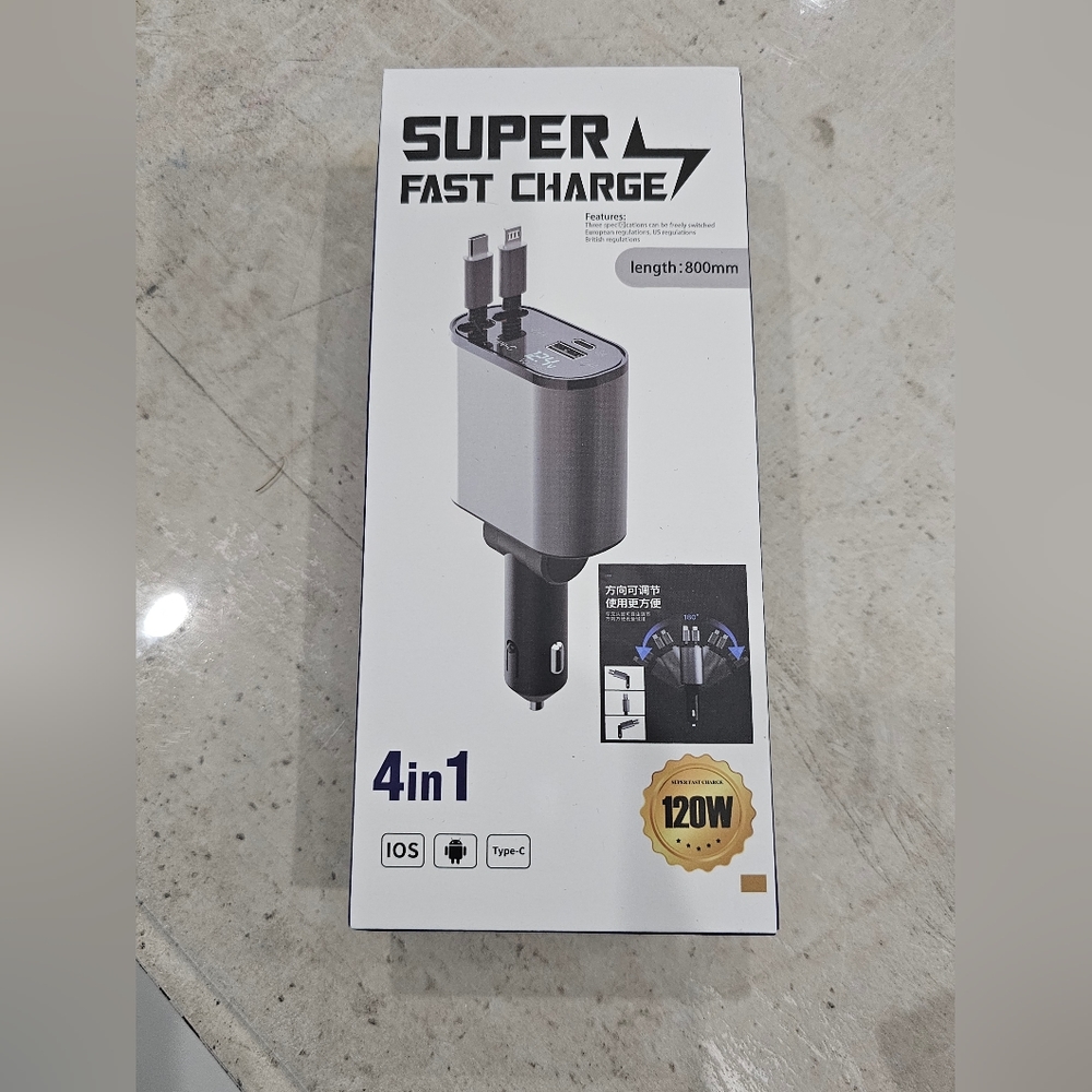 NWOT Super Fast Charge 4 in 1 Car Charger